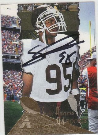 Sam Adams Autographed Signed 1994 Pinnacle Card Texas A&m Aggies