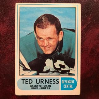 1968 O - Pee - Chee Opc Cfl Test Set Ted Urness 97 Saskatchewan Roughriders - Vg