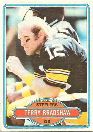 1980 Topps Football Terry Bradshaw Pittsburgh Steelers Card 200