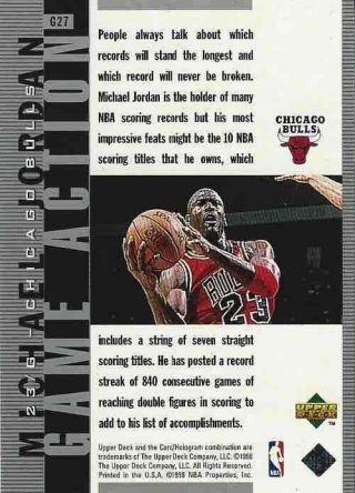 1998 Upper Deck Michael Jordan Living Legend Game Action SILVER 007/230 Bulls 2