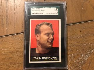 1961 Topps Paul Hornung Green Bay Packers Graded Very Good/excellent