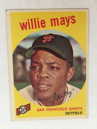 1959 Topps 050 Willie Mays Milwaukee Braves Baseball Card