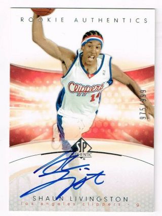 2004 - 05 Sp Authentic Shaun Livingston Rookie Auto Autograph /999 Clippers