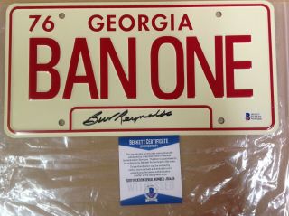 Burt Reynolds Signed License Plate " Smokey & The Bandit " Bas Authenticated