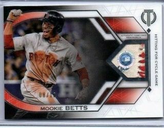 2019 Tribute Mookie Betts Milestone Relic /10 Hitting For Cycle Game Red Mr - Mb