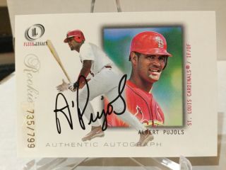 2001 Fleer Legacy Rookie Autograph Albert Pujols 735/799 Awesome Card