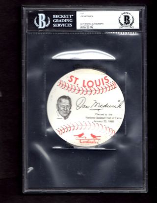 Joe Medwick (hof) Signed Autographed St.  Louis Cardinals Photo Disc - Bas Beckett
