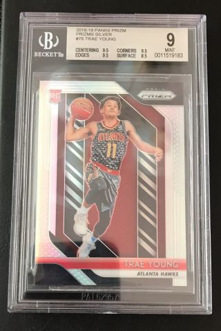 2018 - 19 Panini Prizm Trae Young Silver Prizm Rc Refractor Bgs 9 W/3 9.  5’s