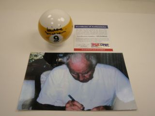 Willie Mosconi Signed Psa/dna Certified Autographed 9 Billiard Pool Ball.