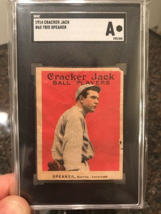 1914 Cracker Jack Tris Speaker Sgc Auth Eye Appeal Tough Card
