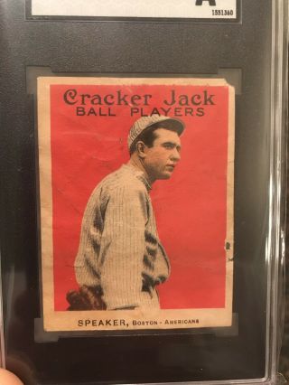 1914 Cracker Jack Tris Speaker SGC Auth Eye Appeal Tough Card 2