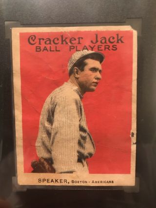 1914 Cracker Jack Tris Speaker SGC Auth Eye Appeal Tough Card 4
