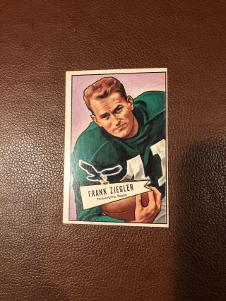 1952 Bowman Large Football Card 119 Frank Ziegler Exmt