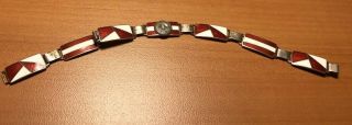 Vintage Leland Stanford Junior University Enamel Bracelet Indians Cardinals