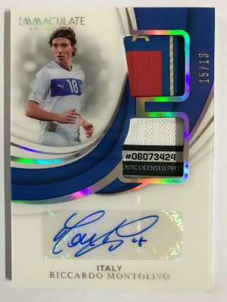 2018 - 19 Immaculate Jersey Number Dual Patch Autograph Riccardo Montolivo 15/18