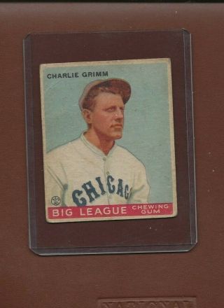 1933 Goudey Chewing Gum Baseball Card 51 Charlie Grimm,  Chicago Cubs,  Vg