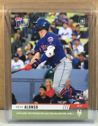 2019 Topps Now 299 Pete Alonso York Mets Rookie 2 - Hr Game Print Run 1031