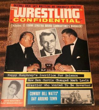 1964 Wrestling Confidential Frank Sinatra Bruno Sammartino Pie Traynor Mlb Hof