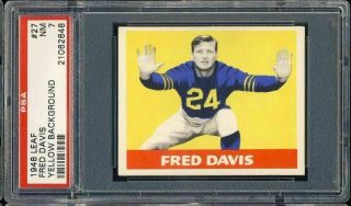 1948 Leaf Football Card: 27 Fred Davis Psa 7 (smr: $110) - Alabama Crimson Tide