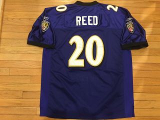 Vtg Stitched Ed Reed 20 Baltimore Ravens Reebok Authentic Jersey Mens 3xl? Hof