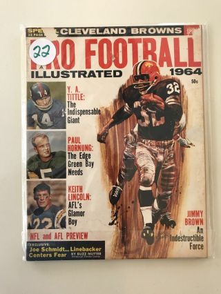 1964 Pro Football Illustrated Jim Brown Browns Y.  A.  Title Paul Hornung Packers