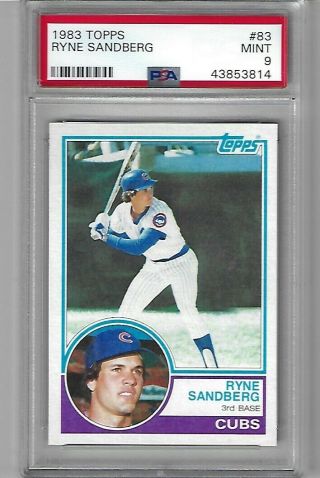 1983 Topps 83 Ryne Sandberg Rookie Card Chicago Cubs Psa 9