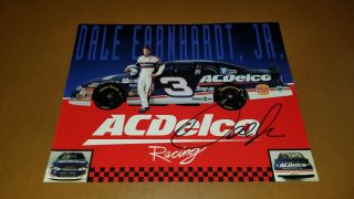Dale Earnhardt Jr.  Signed 3 Ac Delco Busch Grand National Racing Card 8×10