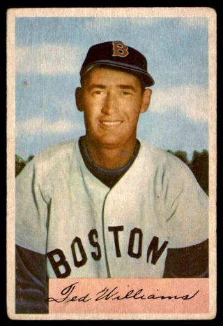 1954 Bowman 66 Ted Williams Red Sox Vg To Vg,