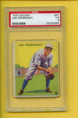 1933 Goudey 97 Joe Morrissey Psa 3 Vg Ser 22220565