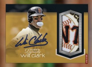 2018 Topps Bunt Will Clark Giants Dynasty Gold Sig Relic 10cc Digital Card