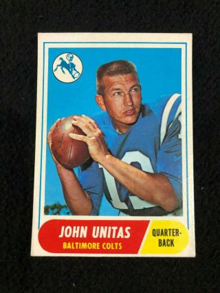 Johnny Unitas Baltimore Colts Hall Of Famer 1968 Topps 100 Football Card
