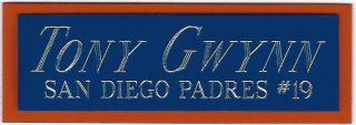 Tony Gwynn Padres Nameplate For Autographed Signed Baseball Display Cube Case