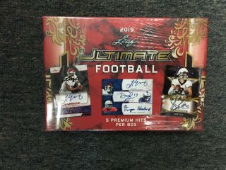 2019 Leaf Ultimate Football Factory Hobby Box 5 Hits
