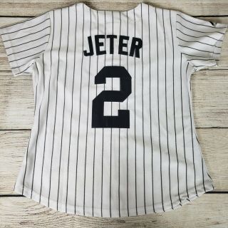 Majestic Derek Jeter 2 York Yankees Womens S Jersey Mlb Pinstripe Baseball
