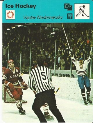 1977 - 79 Sportscaster Card,  74.  24 Ice Hockey,  Vaclav Nedomansky
