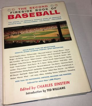 1958 1st Edition The 2nd Fireside Book Of Baseball Hc Book Dj Mlb Photos Facts