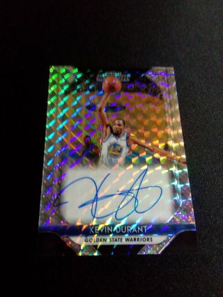 2018 - 19 Kevin Durant Panini Prizm Mosaic Auto Refractor Golden State Warriors