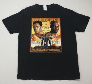 Vintage Oscar De La Hoya Vs Hopkins Its History Boxing Shirt Double Sided Sz Xl