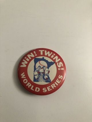 1965 Minnesota Twins World Series Pinback,  Pin,  Button,