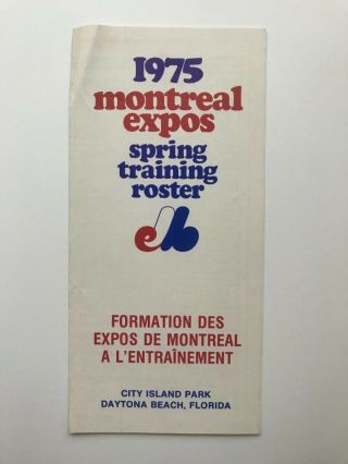 1975 Montreal Expos Spring Training Schedule Gary Carter Rookie Year French