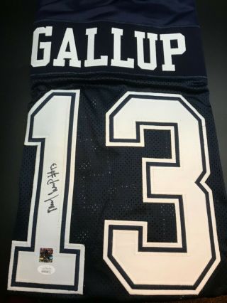 Michael Gallup Autographed Dallas Cowboys Blue Jersey JSA Witnessed 3