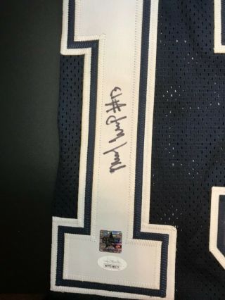 Michael Gallup Autographed Dallas Cowboys Blue Jersey JSA Witnessed 4