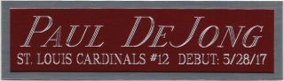 Paul Dejong Cardinals Nameplate For Autographed Signed Bat - Baseball - Jersey - Photo