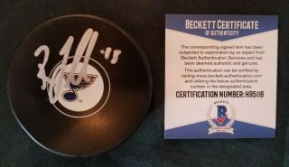 Robby Fabbri St.  Louis Blues Signed Puck Bas Beckett 100 Authentic Auto