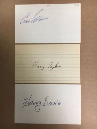 Harry Taylor Boston/dodgers Signed Index Card 1940s Debut Jsa Precert