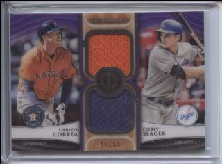 2018 Topps Tribute Carlos Correa Corey Seager Dual Jersey 49/50 Astros Dodgers