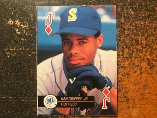 Ken Griffey Jr Sea 1992 Us Playing Card Aces Rare Hand Cut Square Proof Card