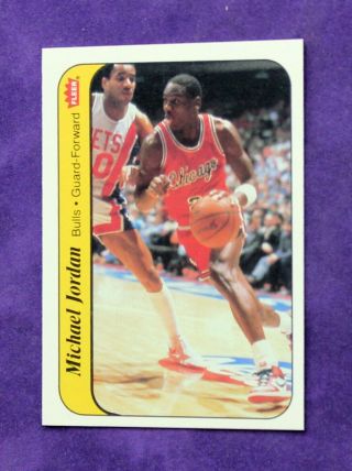 1986 Fleer Sticker Michael Jordan Rookie Card 8 Pack Fresh