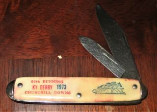 A 1973 KENTUCKY DERBY POCKET KNIFE - SECRETARIAT - MADE IN U.  S.  A.  - 2