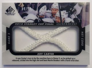 2012 - 13 Upper Deck Spgu Materials Jeff Carter Stanley Cup Game Net Cord